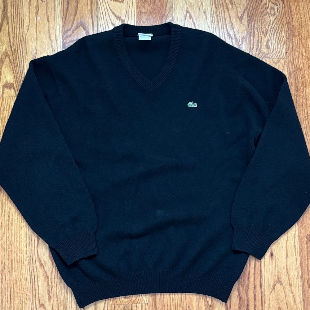 Lacoste Made in France‎ V-Neck Wool Pullover Sweater Men's Size XL